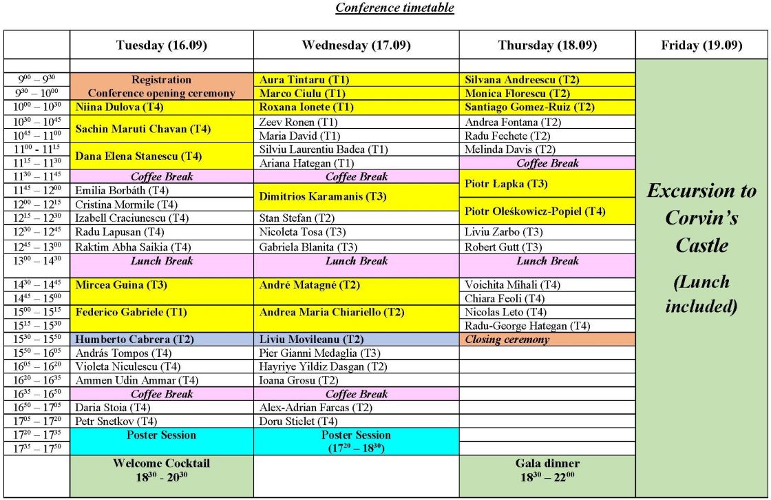 Conference timetable